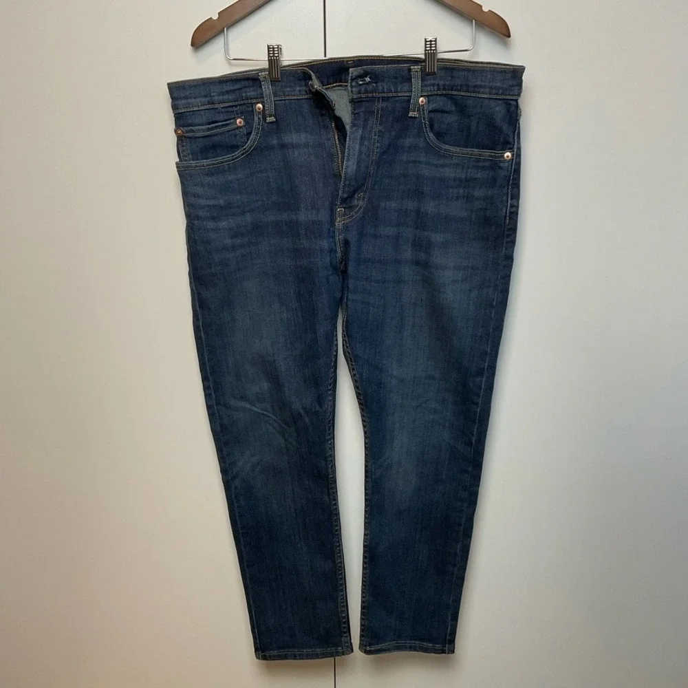Levis 512 Slim Taper Fit Jeans Mens 36x29 Dark Wash Blue Denim Casual Zip Fly